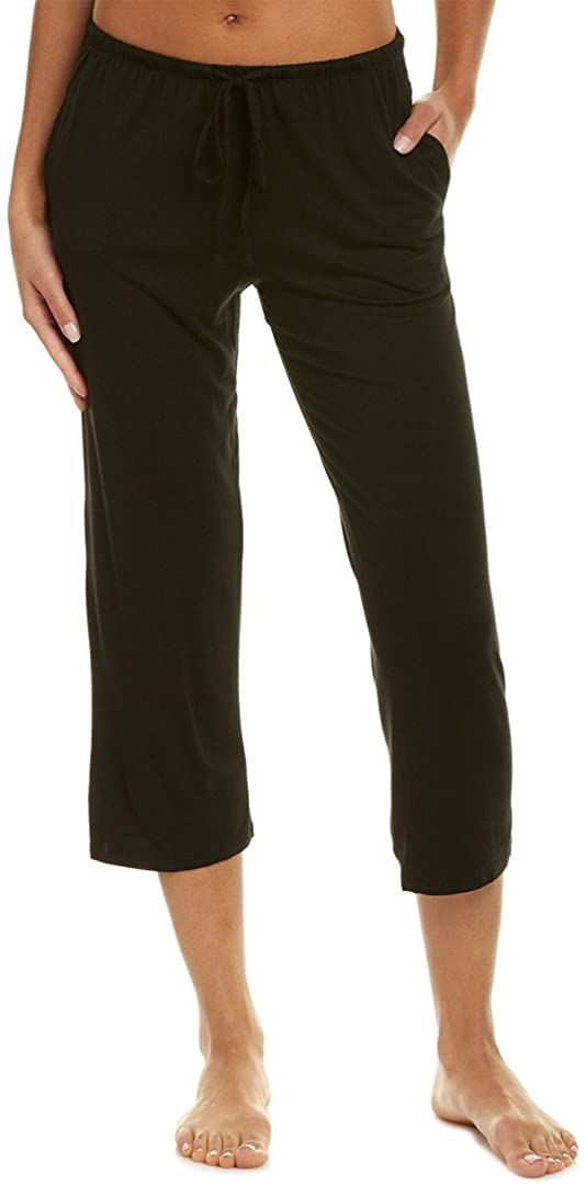 Ellen Tracy Plus Size Yours To Love Capri Pajama Pants, Black, Size 2X