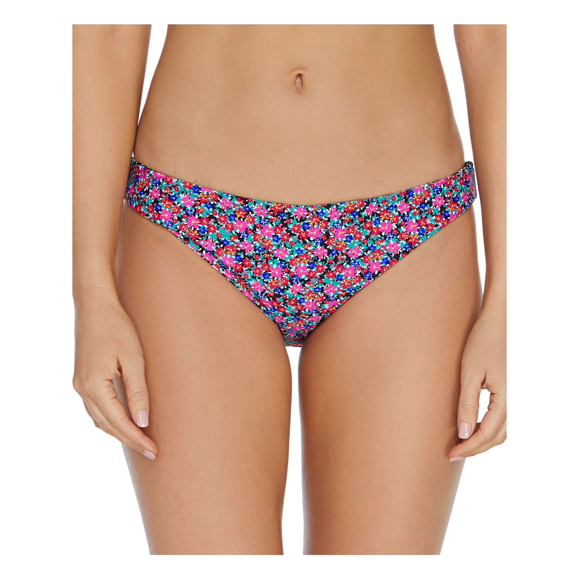 Raisins Pink Multi Sunshine Gypsy Reversible Lowrider Bikini Bottoms, Us Large