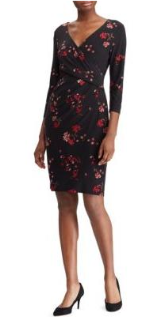 Lauren Ralph Lauren Floral Ruched Jersey Dress, Size 4/Multi