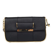 Calvin Klein Black Saffiano Leather Demi Shoulder Handbag