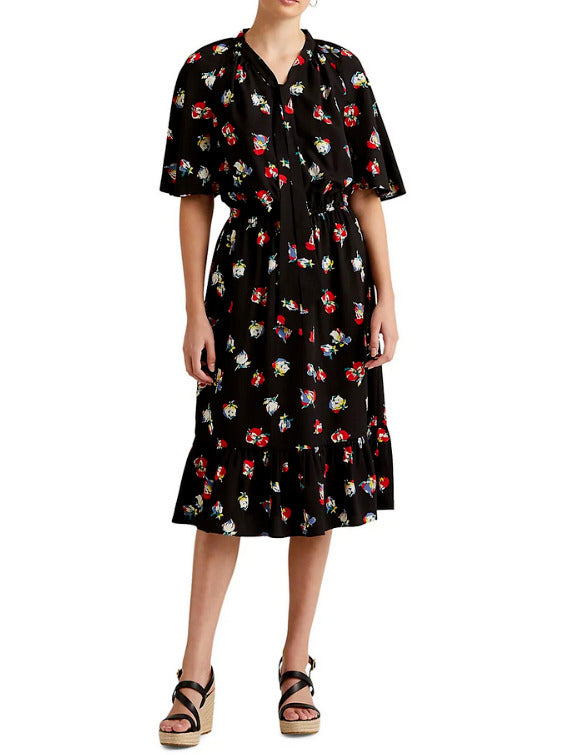 Lauren Ralph Lauren Floral Print Crepe Dress, Size 4