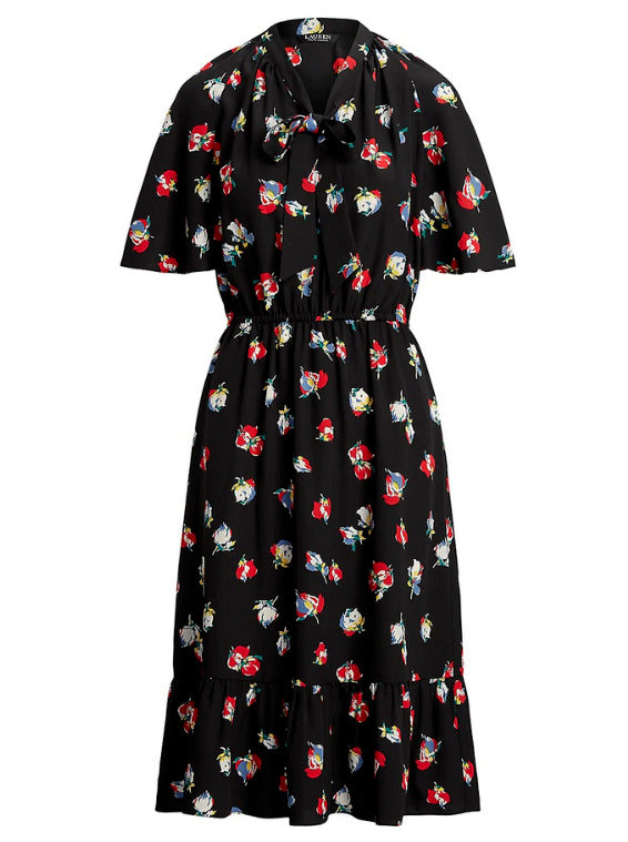 Lauren Ralph Lauren Floral Print Crepe Dress, Size 4