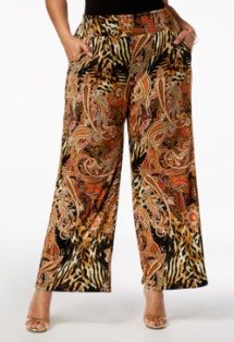 Ny Collection Plus & Petite Plus Size Printed Wide-Leg Pants, Size 1XP