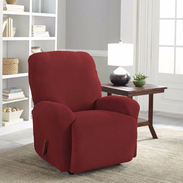 Perfect Fit Easy Fit 4 Piece Recliner Slipcover in Claret