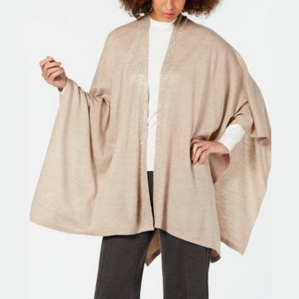 Calvin Klein Studded Shawl - Heathered Almond