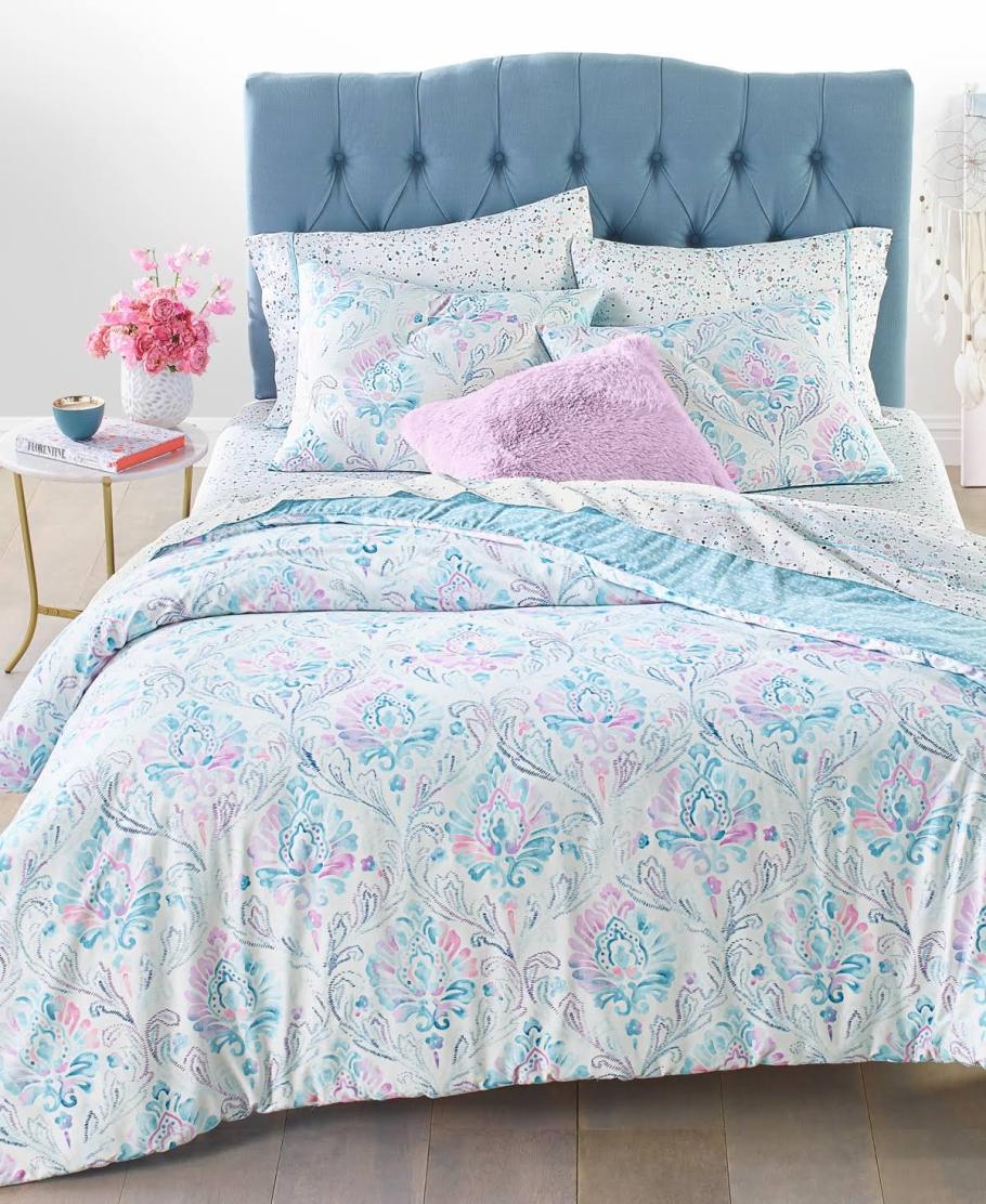 Whim by Martha Stewart Collection Reversible 3-PC. Watercolor Damask-Print King