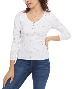 Ultra Flirt Juniors Scallop-Edge Henley Top