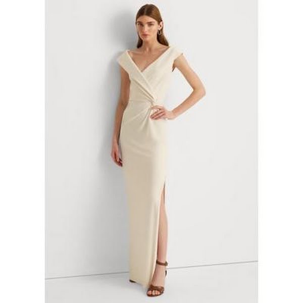 Lauren Ralph Lauren Jersey Off-the-Shoulder Gown