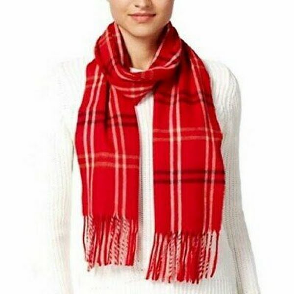 Cejon Grid Pattern Plaid Woven Scarf