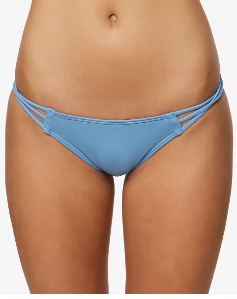 ONeill Juniors Salt Water Solid Strappy Cheeky Bikini Bottom, L/Navy