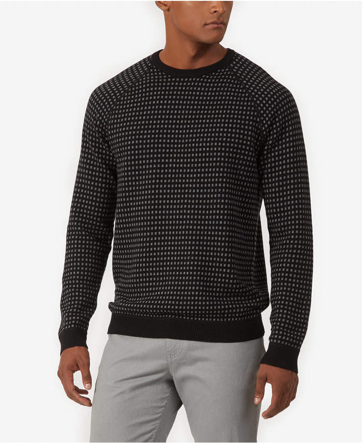 Kenneth Cole New York Mens Alternative City Grid Sweater, Size Medium
