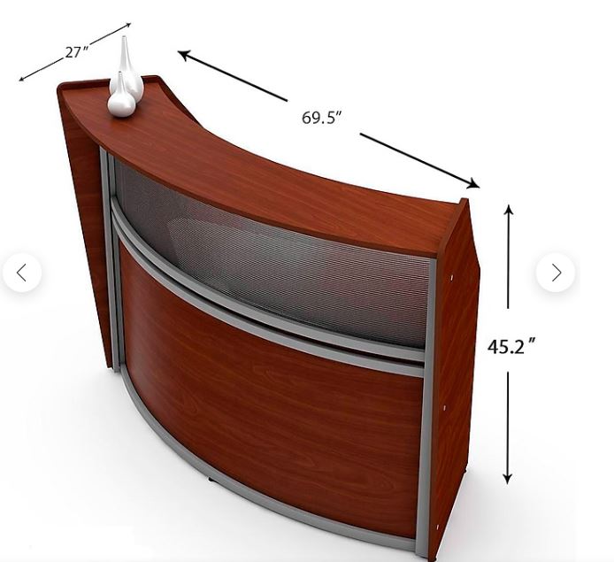 Linea Italia, Inc 70W Curved Reception Desk, Cherry