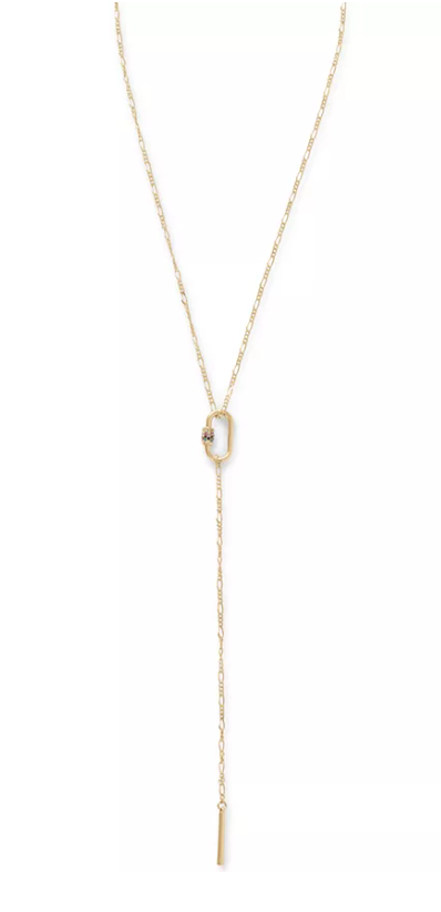 Lucky Brand Gold-Tone Multicolor Pave Lariat Necklace, 20″ + 2″ Extender