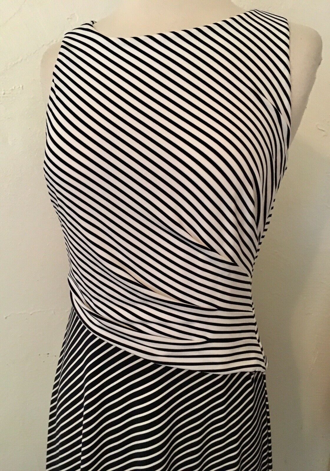 Lauren Ralph Lauren Striped Mixed Media Jersey Dress, Size 6