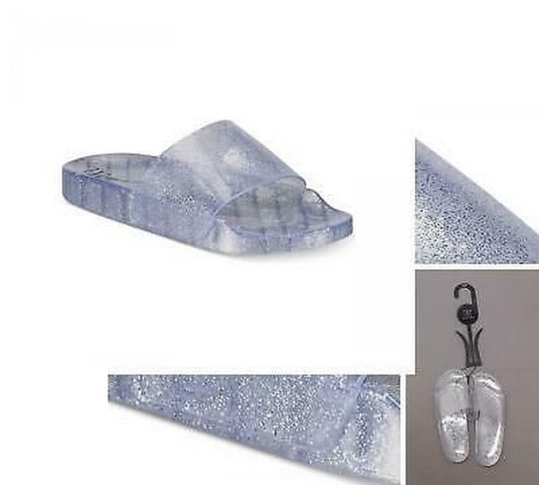 I.n.c. Glitter Jelly Pool Slides, Silver Glitter