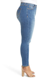 Seven7 Plus Size Rocker Deconstructed Skinny Jeans, Womens, Size 14W