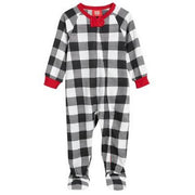 Family Pajamas Matching Baby Thermal Waffle Buffalo Check Footie One-Piece