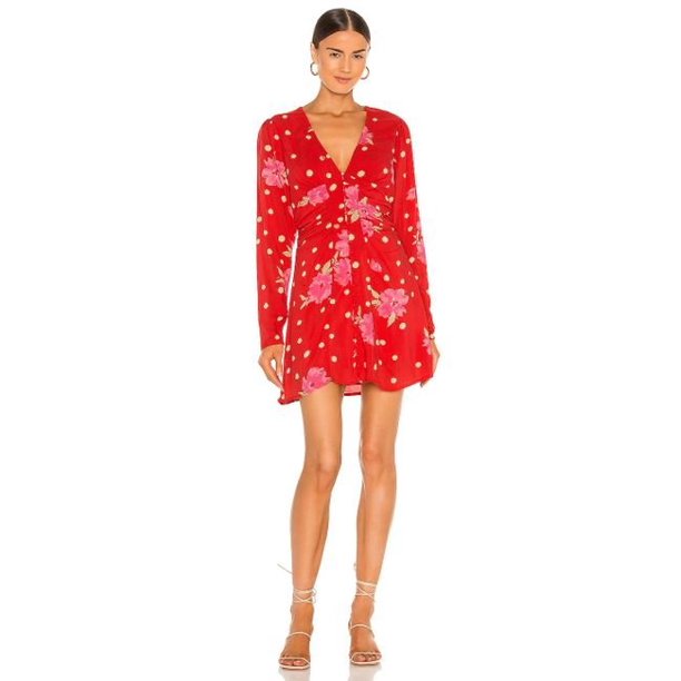 Free People Womens Date Night Print Mini Dress