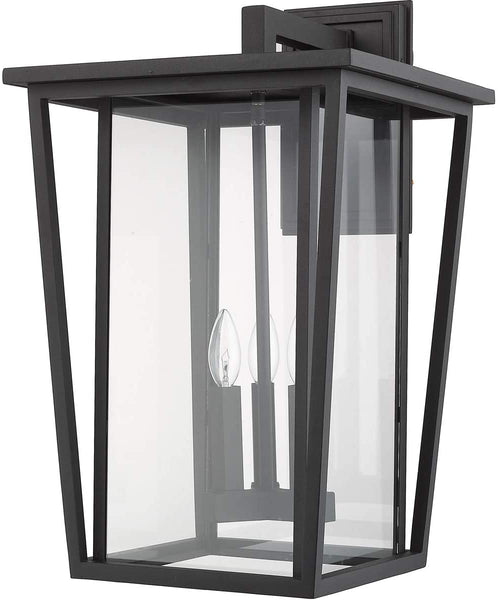 Z-Lite 571XL-BK 3 Light Outdoor Wall Sconce, Black