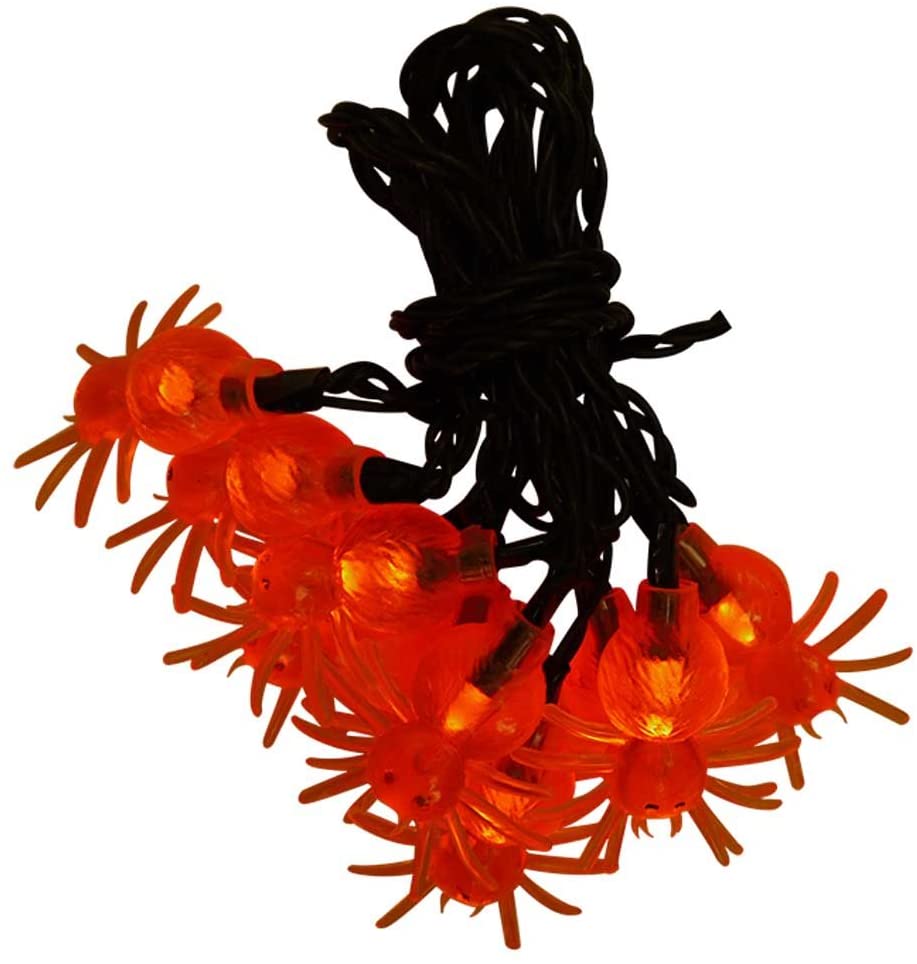 UltraLED Battery Operated Spider Cap Twinkle Light String, Orange