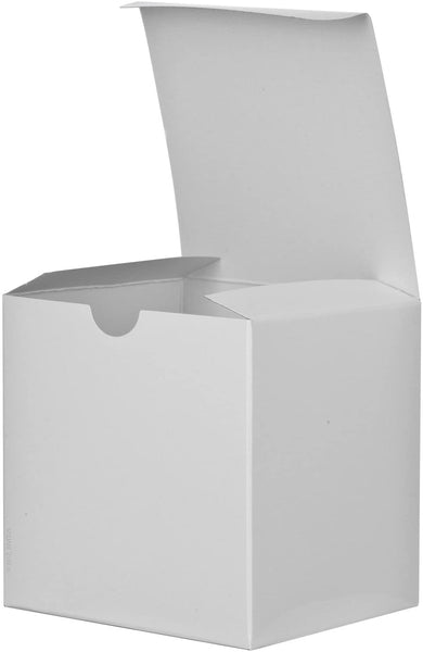 JUVITUS 100 Pack of Premium Square High Gloss White Gift Boxes 4x4