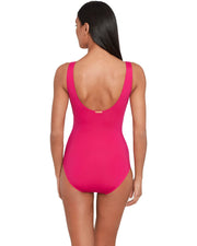 Lauren by Ralph Lauren Womens Swimwear One-Piece Ruched Pink 16