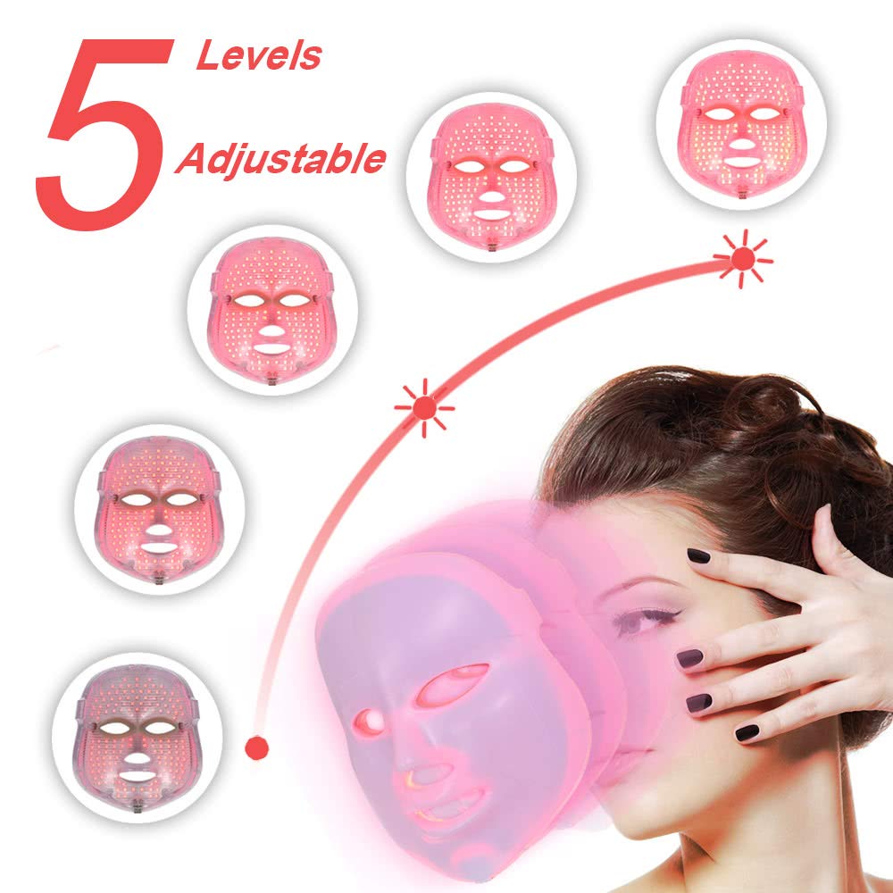 Huini Herbicos 7 Color LED Face Mask | Facial Skin Care Mask Photon Red Light