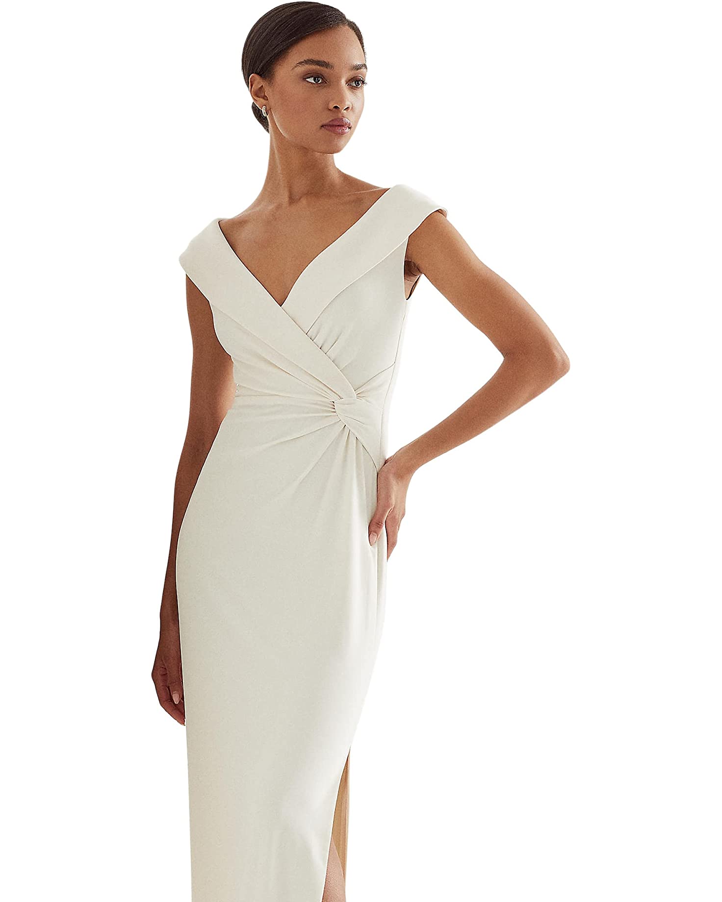 Lauren Ralph Lauren Jersey Off-the-Shoulder Gown