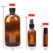 Glass Spray Bottle, KAMOTA Amber Glass Spray Bottles Set Refillable Container