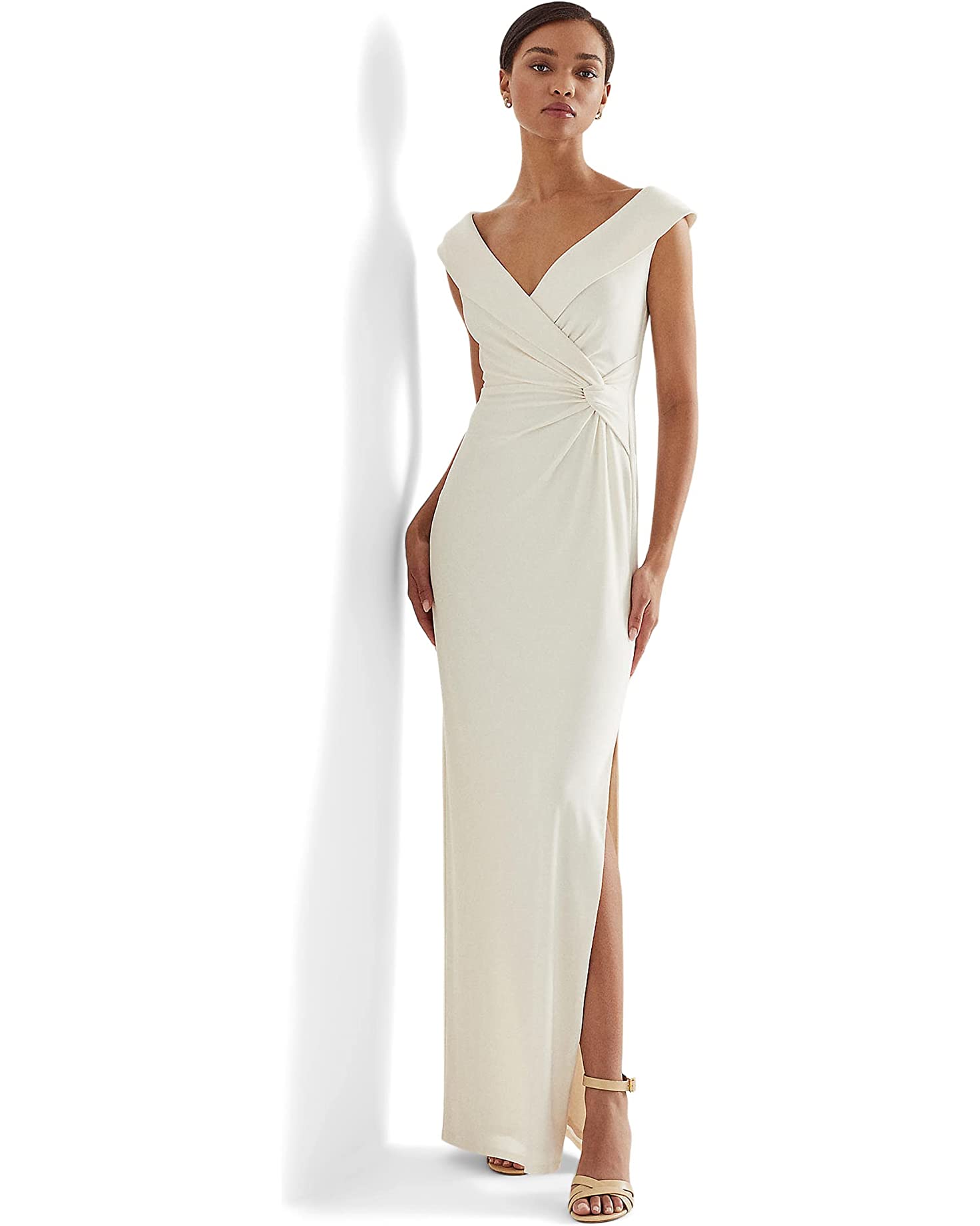 Lauren Ralph Lauren Jersey Off-the-Shoulder Gown