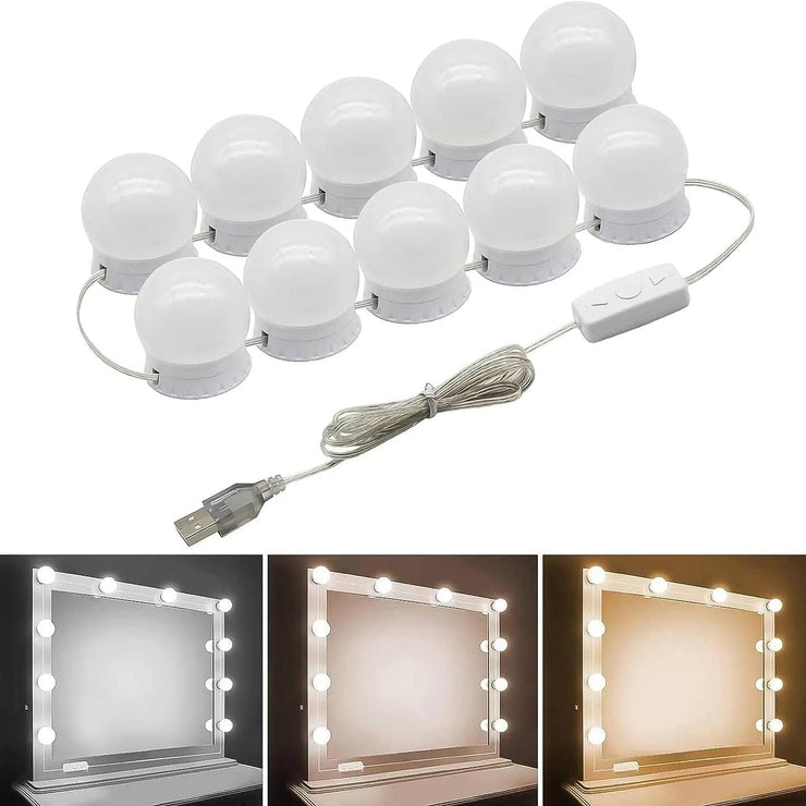 Vanity Lights for Mirror,Premtess Hollywood Style Vanity Lights with 10 dimmable