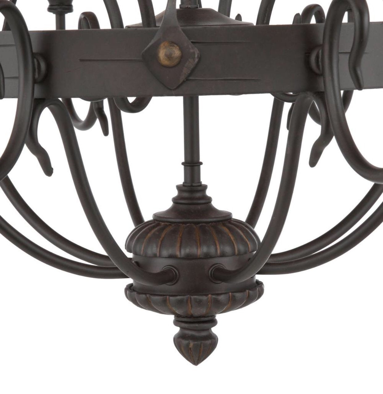 Hampton Bay Glasgow 12-Light Burnt Sienna Hanging Chandelier 12112–029