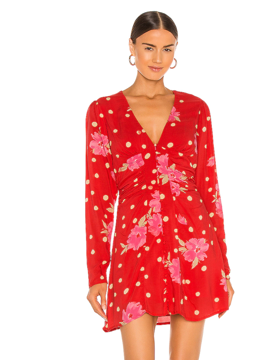 Free People Womens Date Night Print Mini Dress