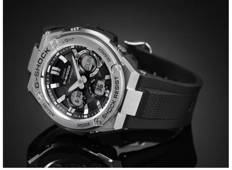Casio Mens G-Steel by G-Shock Quartz Solar Watch With Resin Strap, (Model Gst-S