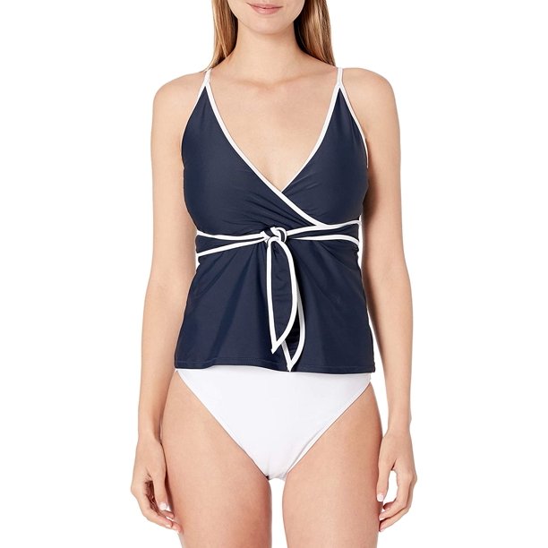 Tommy Hilfiger Stretch Wrap-Front Belted Tie Surplice Tankini