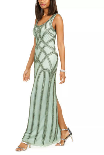 J Kara Embellished Gown & Scarf, Size 14