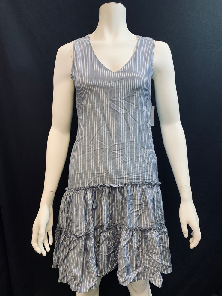 Karen Kane Ruffle Hem Dress, Stripe Size Large