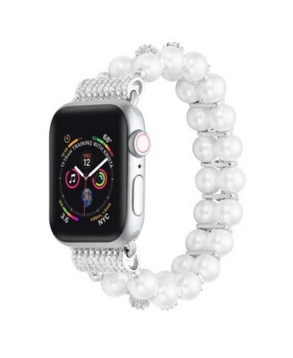 Aurora White Faux Pearl Band for Apple Watch Series 1 2 3 4 5 6 & Se – Size 38mm