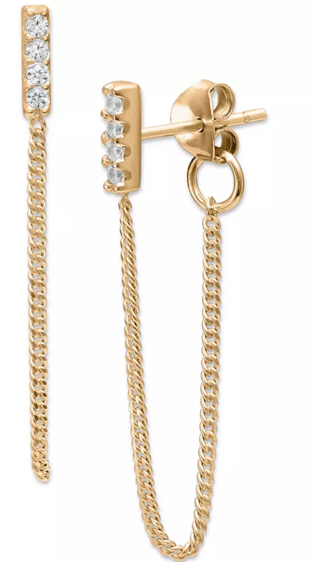 Giani Bernini Cubic Zirconia Chain Drop Earrings