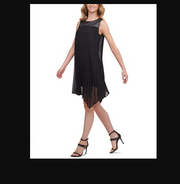 Dkny Mixed-Media Pleated Dress, Size XXXS