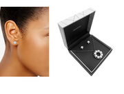 Alfani Hematite-Tone Pave/Imitation Pearl Circle Pendant Necklace and Earrings