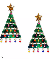 Holiday Lane Shaky Bead Decorated Tree Drop Earrings