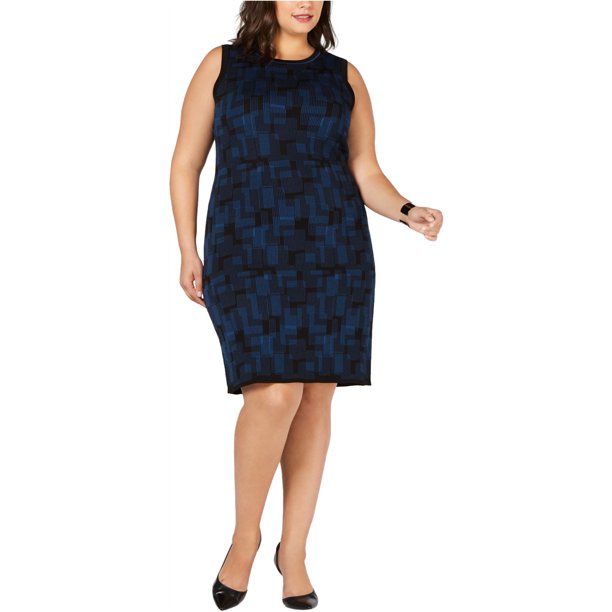 Anne Klein Plus Size Printed Sweater Dress