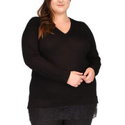 Michael Michael Kors Plus Size Lace-Hem Sweater
