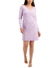 Charter Club Long-Sleeve Cotton Nightgown, Size Large