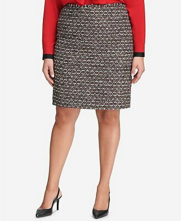 Calvin Klein Plus Size Tweed Pencil Skirt, Size 16W
