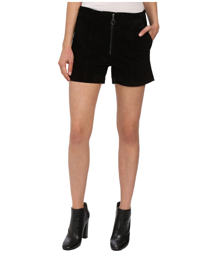 Blank Nyc - Suede High Rise Shorts with Zipper (black) Womens Shorts