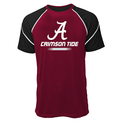 University Of Alabama Walker Raglan Tee, Crimson/Black, Size Medium