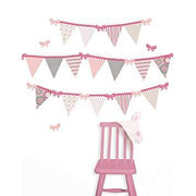 Wall Pops Pretty Pink Gingham Ribbons, Delicate Designs Hailey Pennant 32 pieces