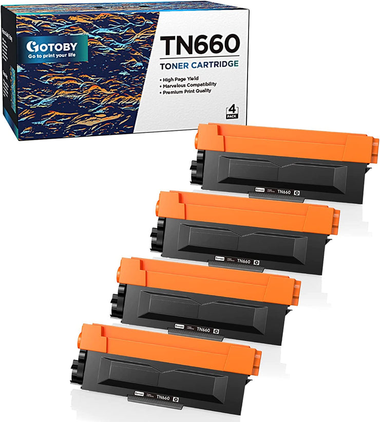 Gotoby Compatible Toner Cartridge Replacement for Brother TN660, 4 Pack